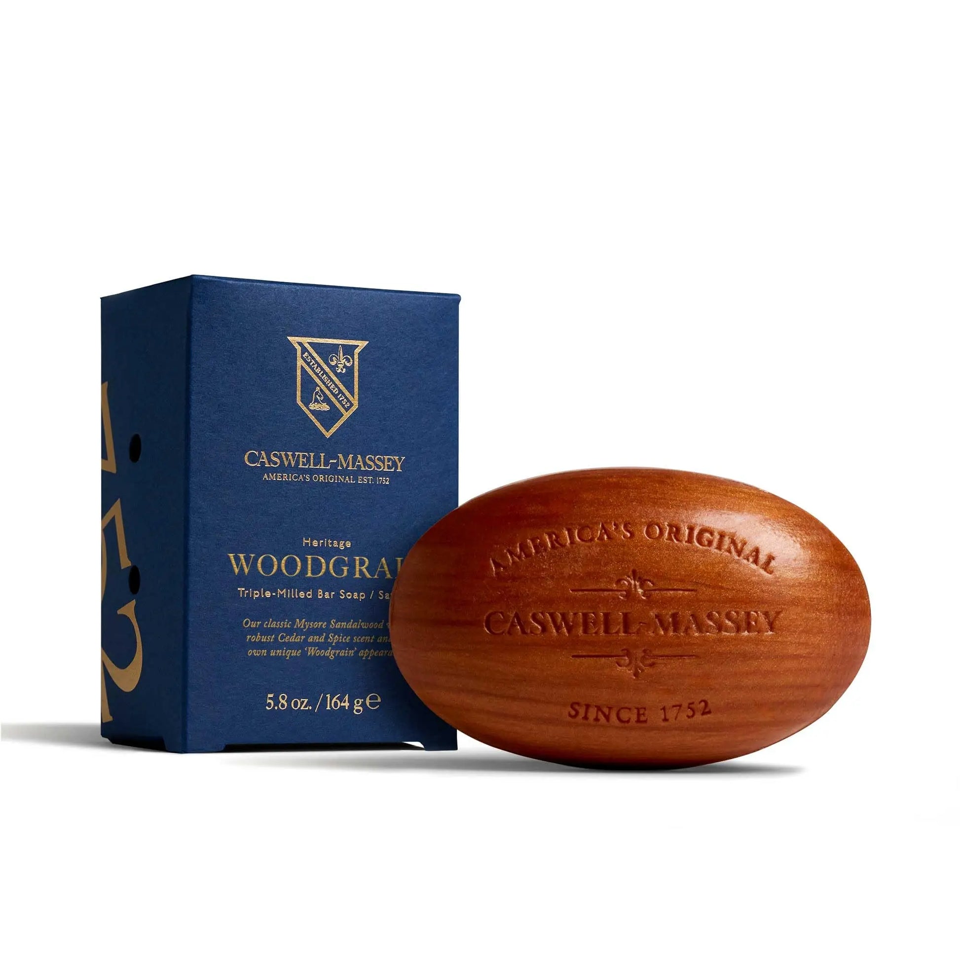 Caswell-Massey Woodgrain Sandalwood Natural Bar Soap – Moisturizing, Triple-Milled, USA Made 5.8 oz British Harmonia | Natural Makeup & Fragrance by British Harmonia UK