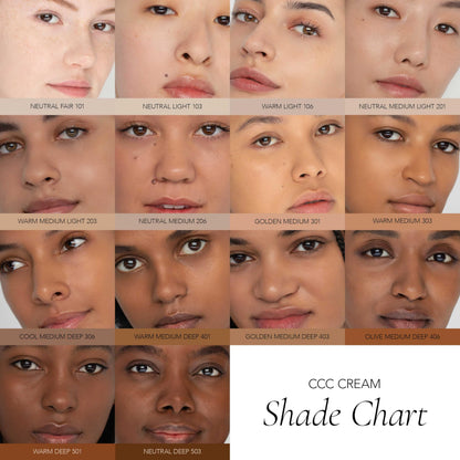 CLE Cosmetics CCC Cream Warm Medium Light 203 SPF 50 – Lightweight Color Correcting BB/CC Hybrid Foundation