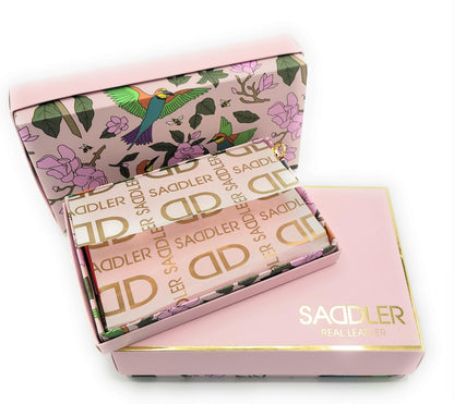 SADDLER PIPER Real Leather Designer Top Zip Card Holder| Gift Boxed