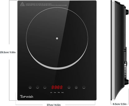2200W Black Crystal Panel Induction Cooker Preciousvita