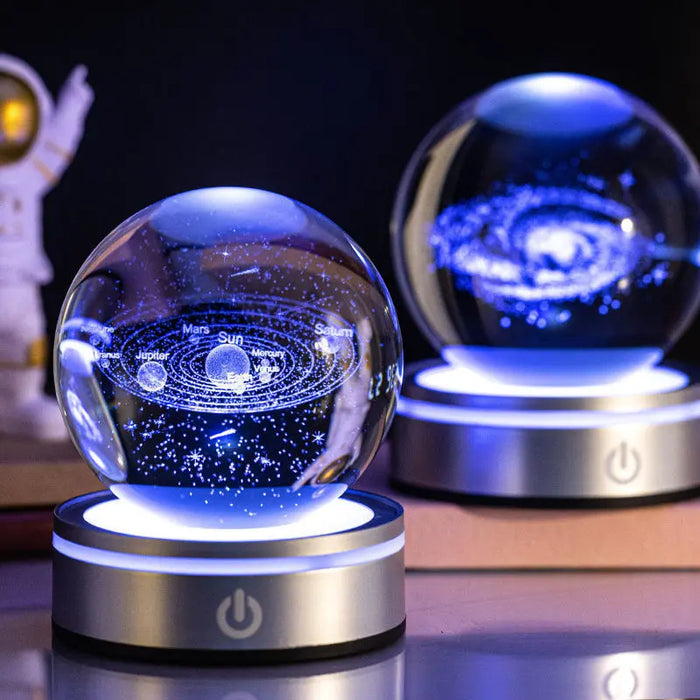 Creative 3D Inner Carving Luminous Crystal Ball Colorful Gradient Small Night Lamp Home Decorations Gifts Selection Michan Direct