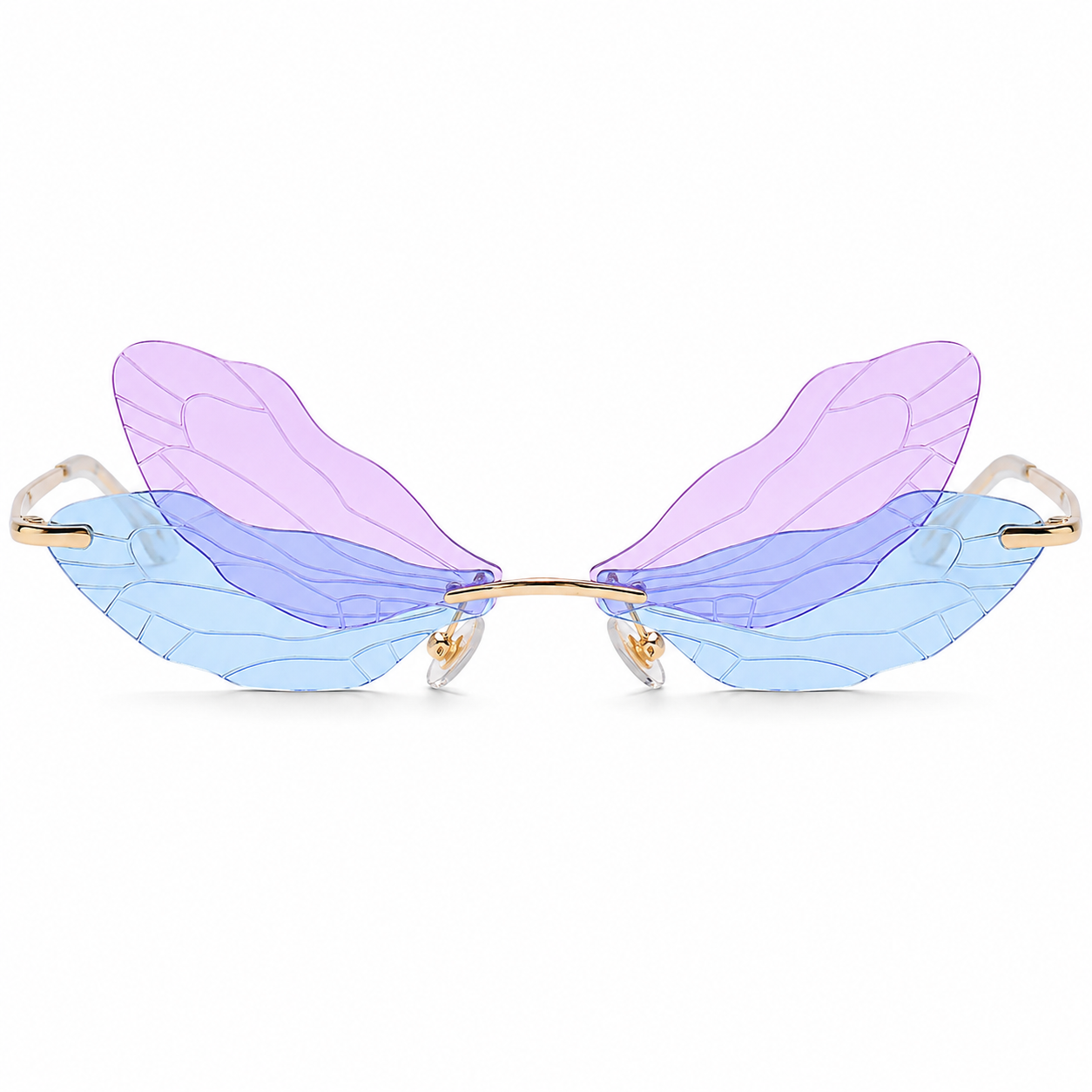 Lilac Blue Dragonfly Wing Glasses