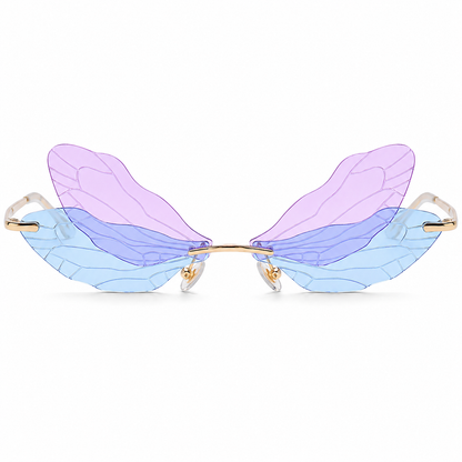Lilac Blue Dragonfly Wing Glasses