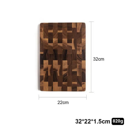 Solid Wood Cutting Board Acacia Mangium Chessboard Grid Cutting Board