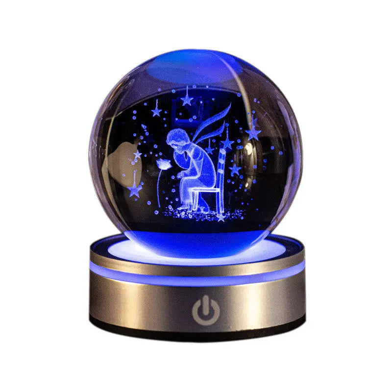 Creative 3D Inner Carving Luminous Crystal Ball Colorful Gradient Small Night Lamp Home Decorations Gifts Selection Michan Direct