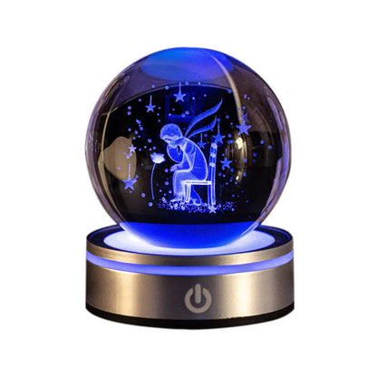 Creative 3D Inner Carving Luminous Crystal Ball Colorful Gradient Small Night Lamp Home Decorations Gifts Selection Michan Direct