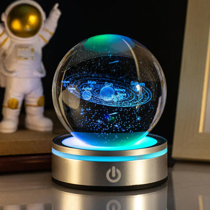 Creative 3D Inner Carving Luminous Crystal Ball Colorful Gradient Small Night Lamp Home Decorations Gifts Selection Michan Direct