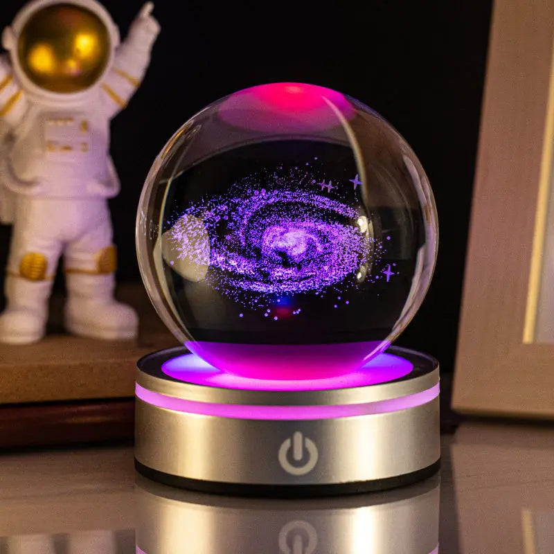 Creative 3D Inner Carving Luminous Crystal Ball Colorful Gradient Small Night Lamp Home Decorations Gifts Selection Michan Direct