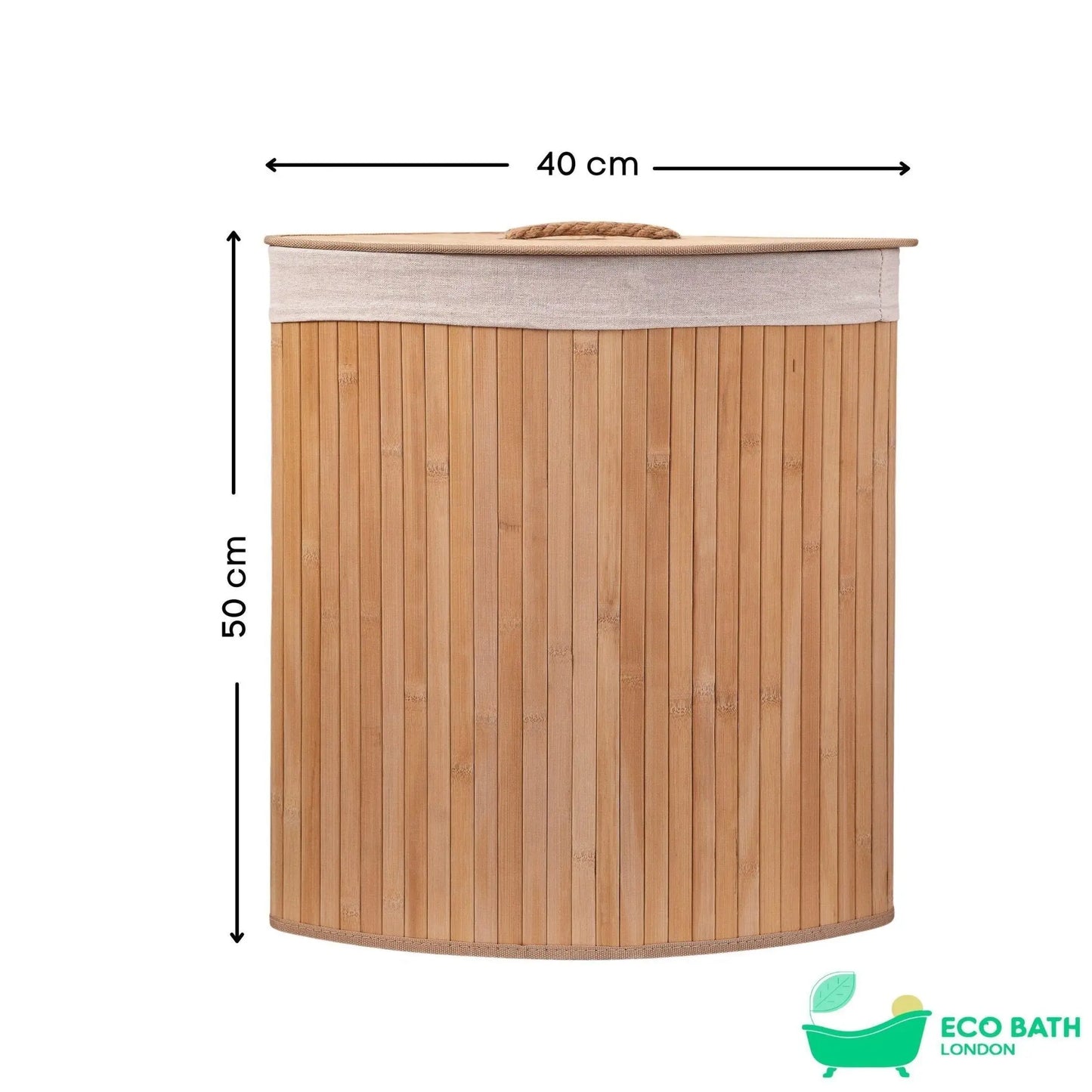 Eco Bath London Bamboo Laundry Basket with Lid and Removable Lining Eco Bath London