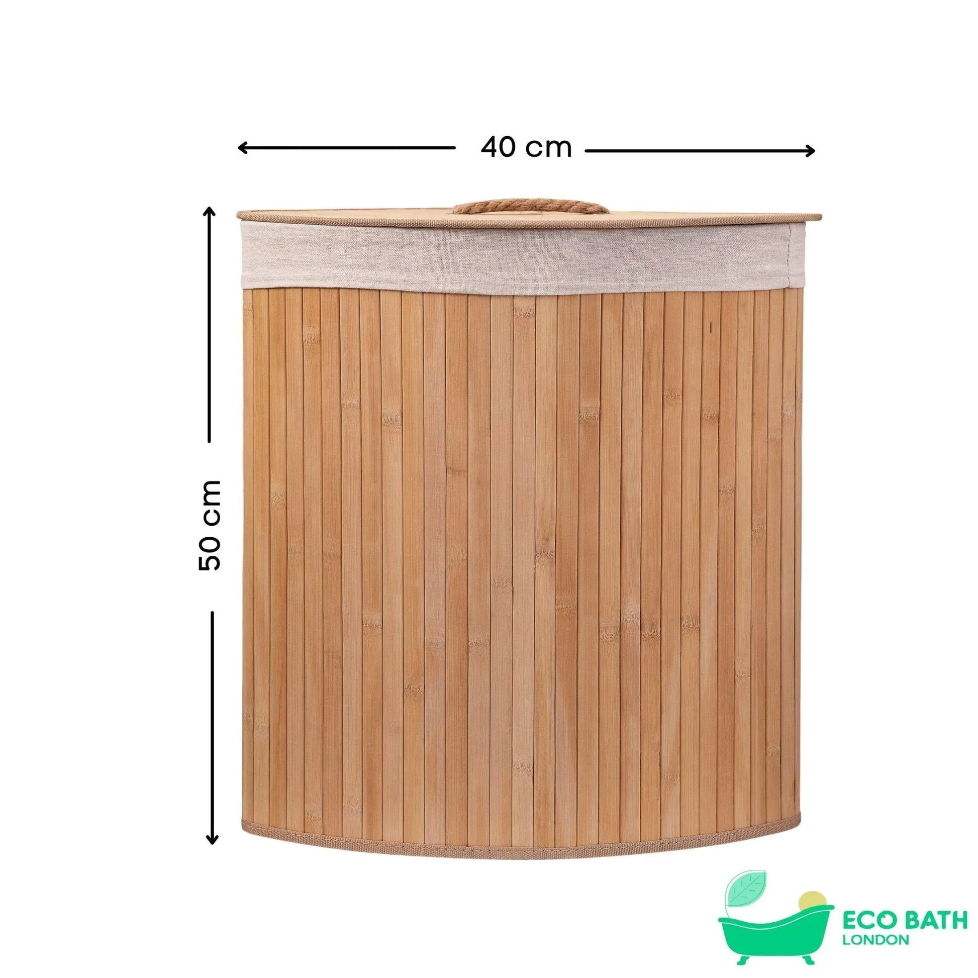 Eco Bath London Bamboo Laundry Basket with Lid and Removable Lining Eco Bath London