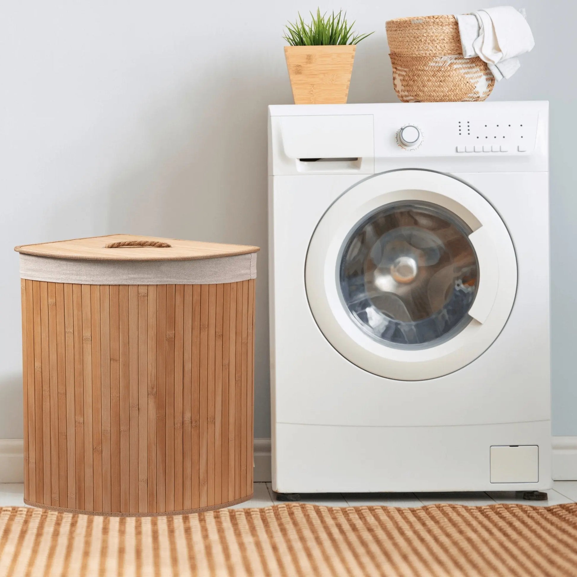 Eco Bath London Bamboo Laundry Basket with Lid and Removable Lining Eco Bath London