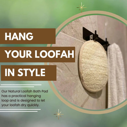 Eco Bath London Natural Loofah Pad - Exfoliating Loofah Bath Sponge for Women and Men Eco Bath London