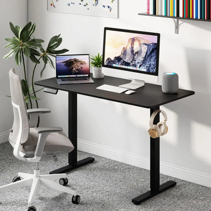120 x 60 CM Electric Standing Computer Desk with 3 Memory Preset-Black Blue Pirate