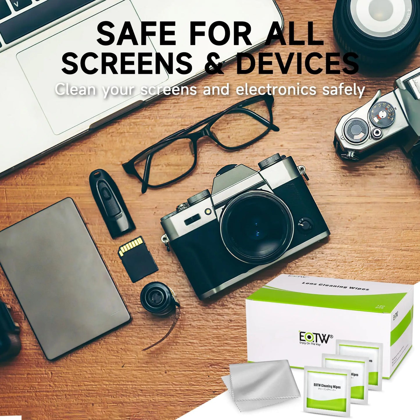 EOTW Computer Screen Wipes – 120 Individually Wrapped, Pre-moistened Cleaner for iPhone, iPad, Tablet, Laptop BritishVita | Premium UK Vitamins & Wellness Supplements