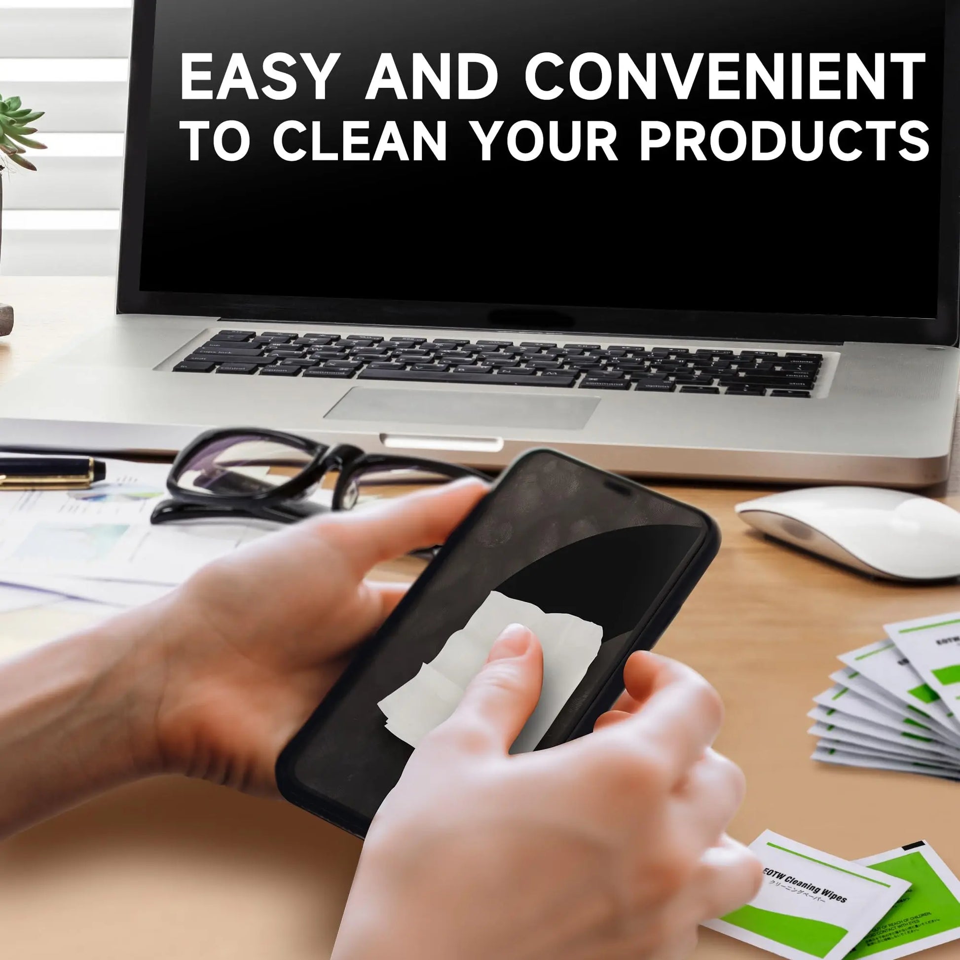 EOTW Computer Screen Wipes – 120 Individually Wrapped, Pre-moistened Cleaner for iPhone, iPad, Tablet, Laptop BritishVita | Premium UK Vitamins & Wellness Supplements