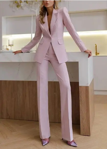 Carmine Pink Formal And Fashionable 2-Piece Suit Michan Direct