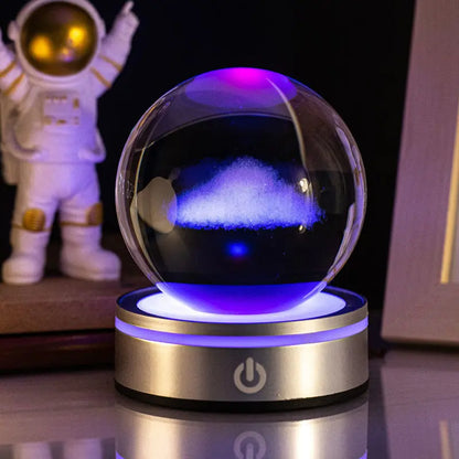 Creative 3D Inner Carving Luminous Crystal Ball Colorful Gradient Small Night Lamp Home Decorations Gifts Selection Michan Direct