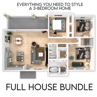 Full House Wall Art Bundle – Decor for Every Room in a 3-Bedroom Home