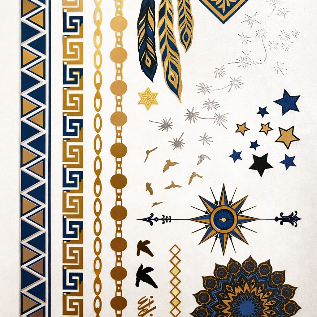Gazing Eye Metallic Tattoos