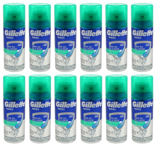 Gillette Series Shave Gel with Aloe Vera – Sensitive Skin, 2.5 oz, 12 Pack
