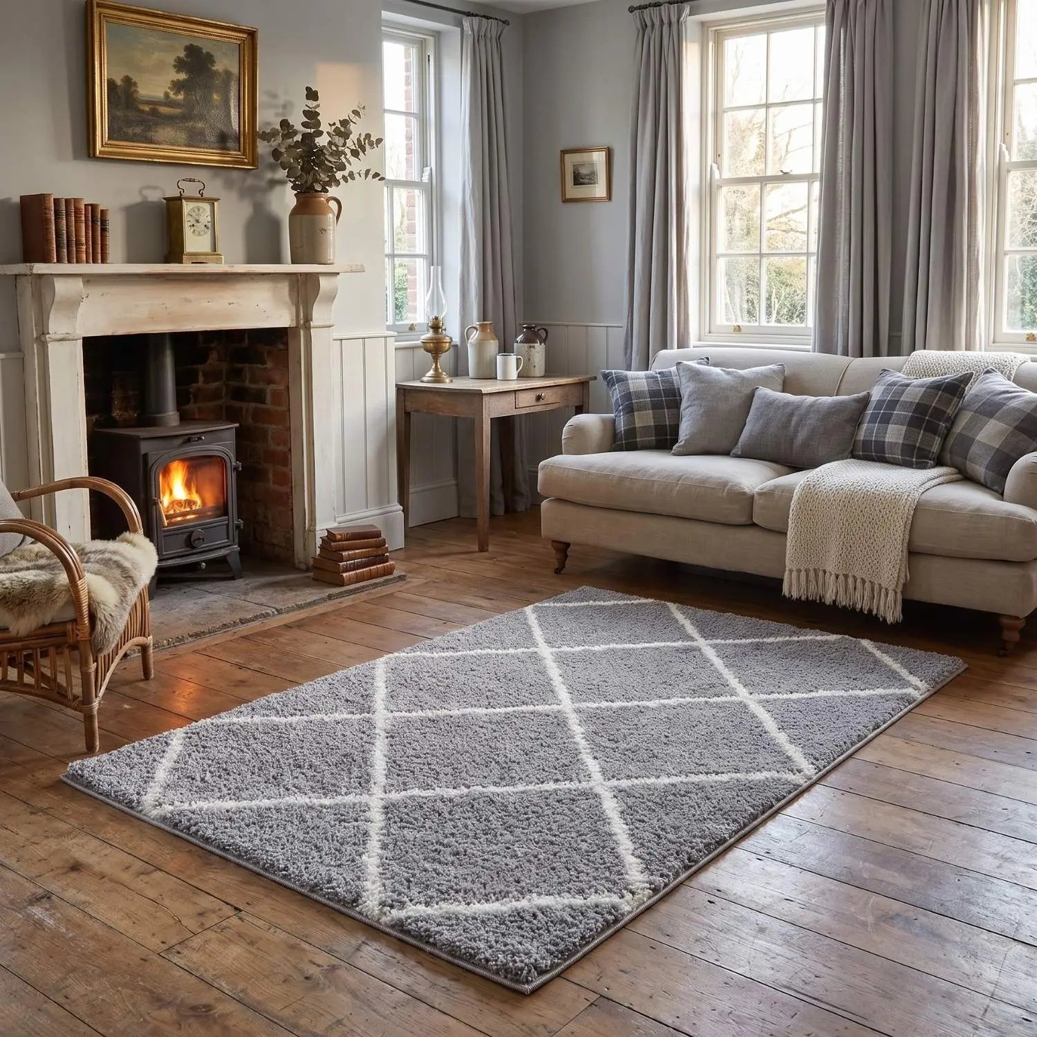 Moroccan Grey Shaggy Rug | 510 The Rugs
