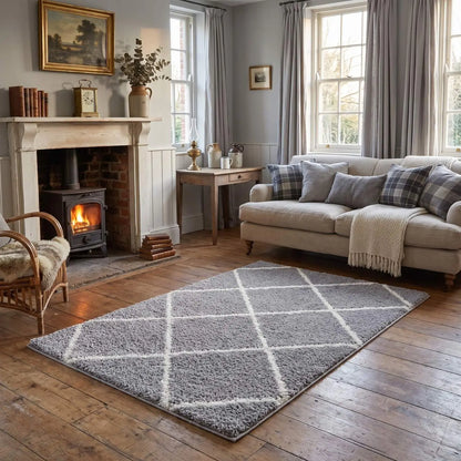 Moroccan Grey Shaggy Rug | 510 The Rugs