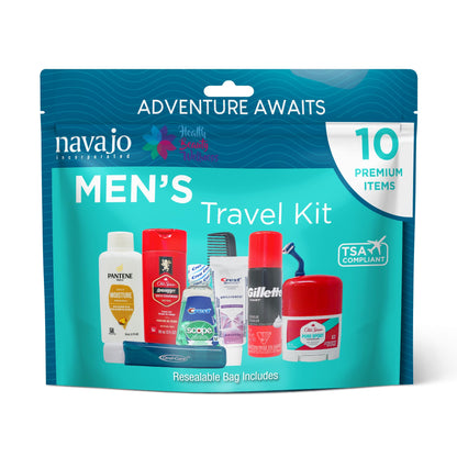 Handy Solutions 10-Piece Resealable Men's Travel Kit – TSA-Approved Grooming Set