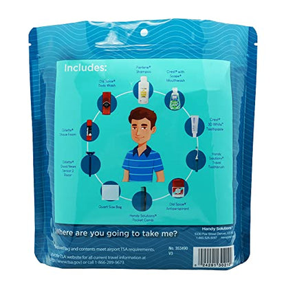 Handy Solutions 10-Piece Resealable Men's Travel Kit – TSA-Approved Grooming Set