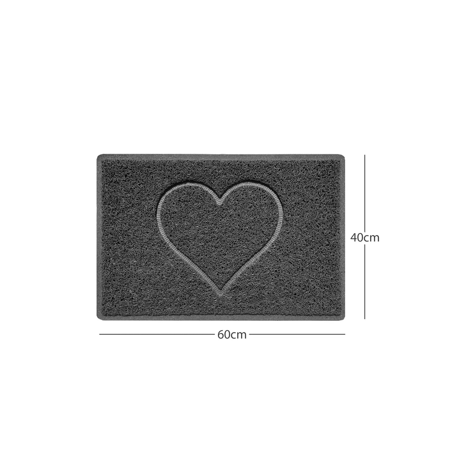 "Heart" Embossed Loofah Textured Spaghetti Door Mat Nicoman.co.uk