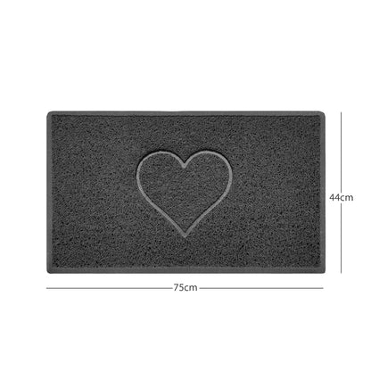 "Heart" Embossed Loofah Textured Spaghetti Door Mat Nicoman.co.uk