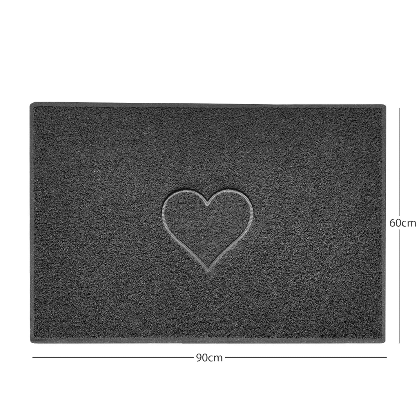 "Heart" Embossed Loofah Textured Spaghetti Door Mat Nicoman.co.uk