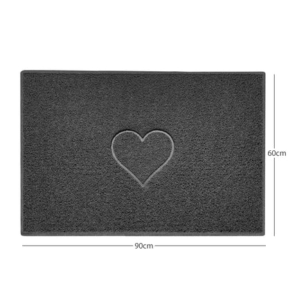 "Heart" Embossed Loofah Textured Spaghetti Door Mat Nicoman.co.uk