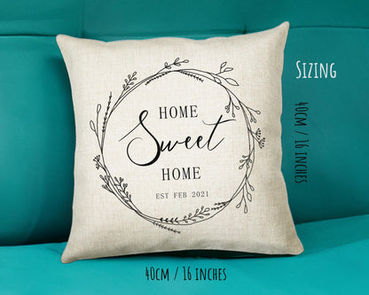 Personalised New Home Décor Cushion House Gift Design For First Home Buyers Family Home Gift CS227