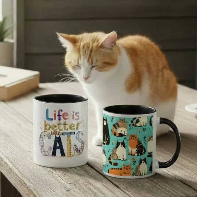 Life Is Better With Cats Mug Red Robin Gifts