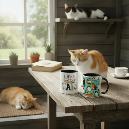 Life Is Better With Cats Mug Red Robin Gifts