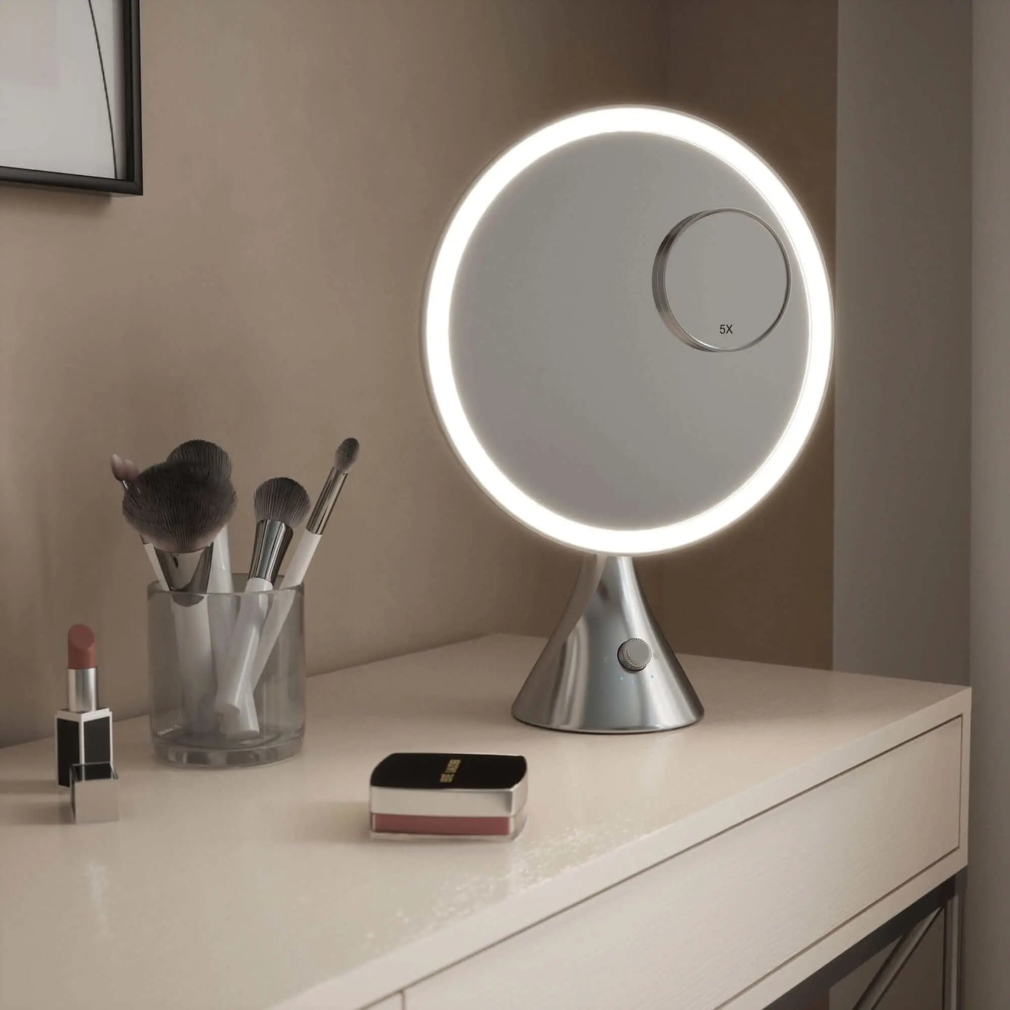 LumiGlam Pro Cosmetic Vanity Mirror in Chrome hollywood mirrors