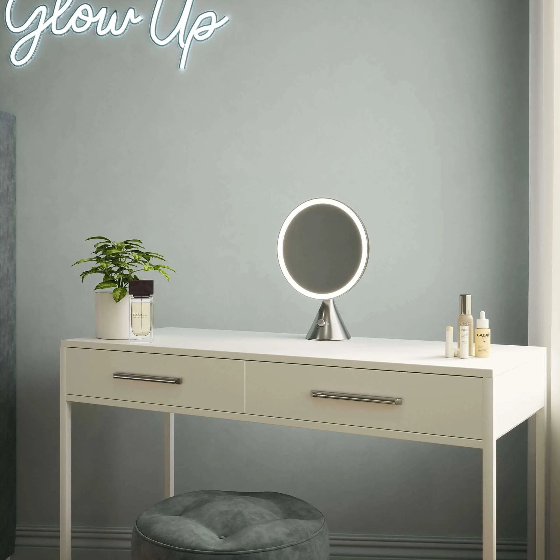 LumiGlam Pro Cosmetic Vanity Mirror in Chrome hollywood mirrors