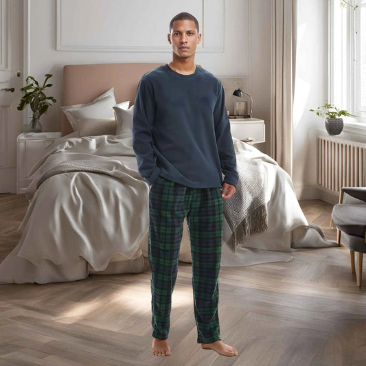 Green Long-Sleeve Fleece Pyjama Sets for Ultimate Comfort and Style SaneShoppe