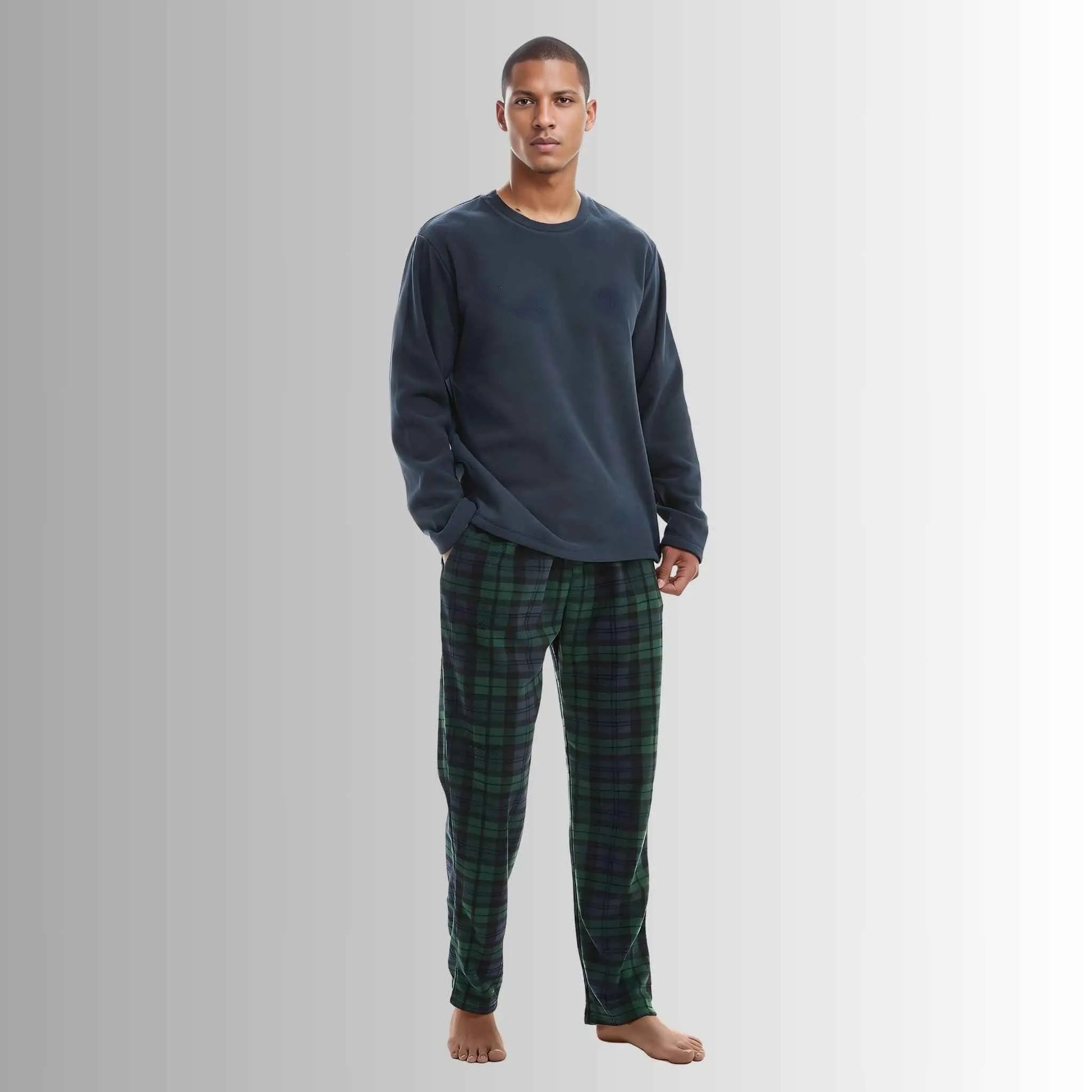 Green Long-Sleeve Fleece Pyjama Sets for Ultimate Comfort and Style SaneShoppe