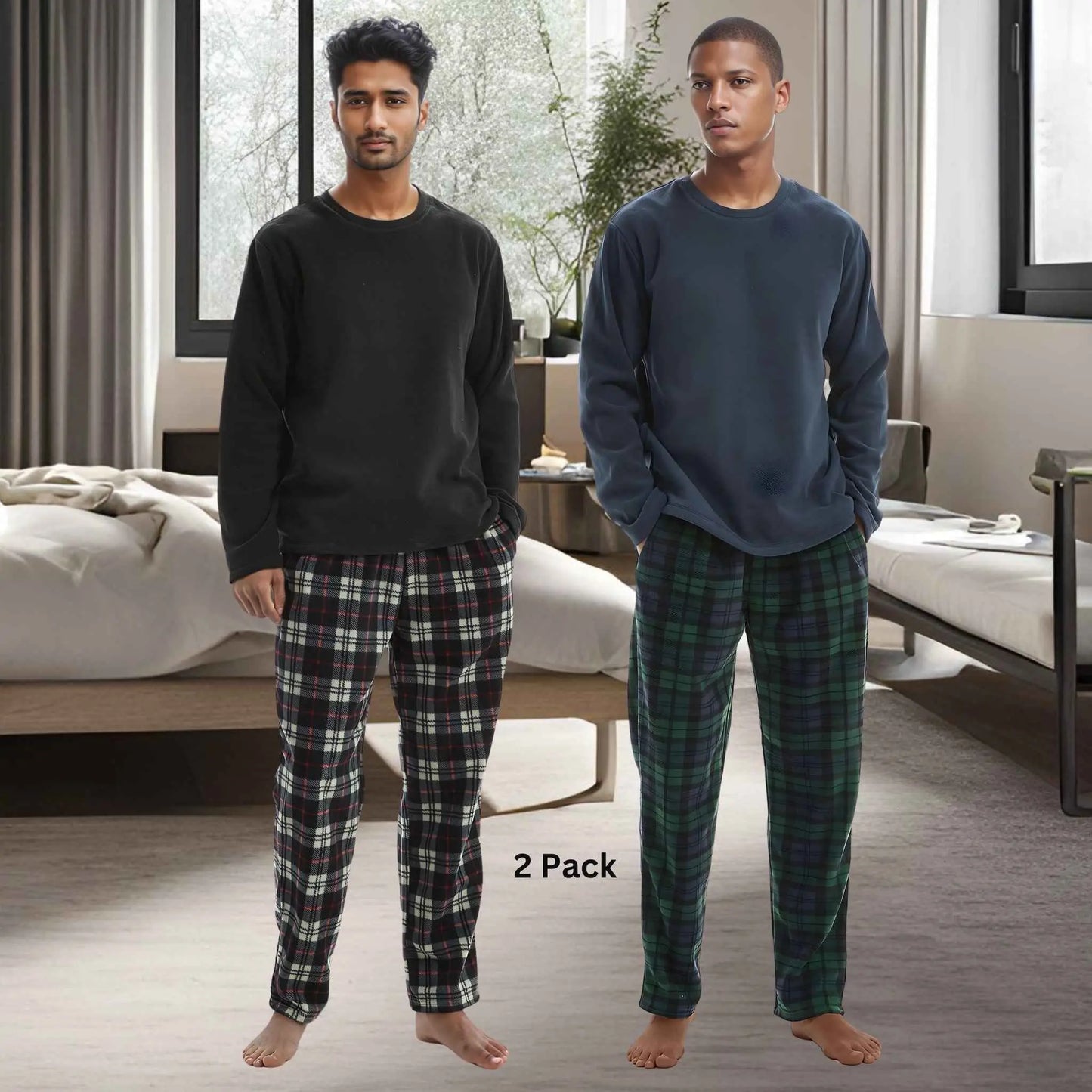 Green Long-Sleeve Fleece Pyjama Sets for Ultimate Comfort and Style SaneShoppe