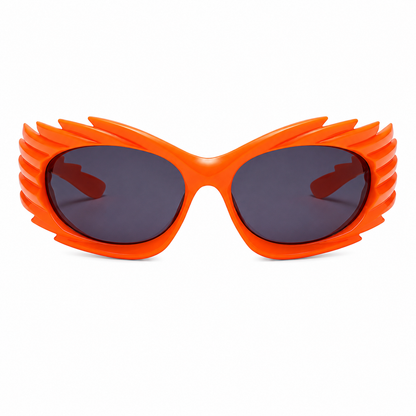 Orange Spiked Cyber Glasses