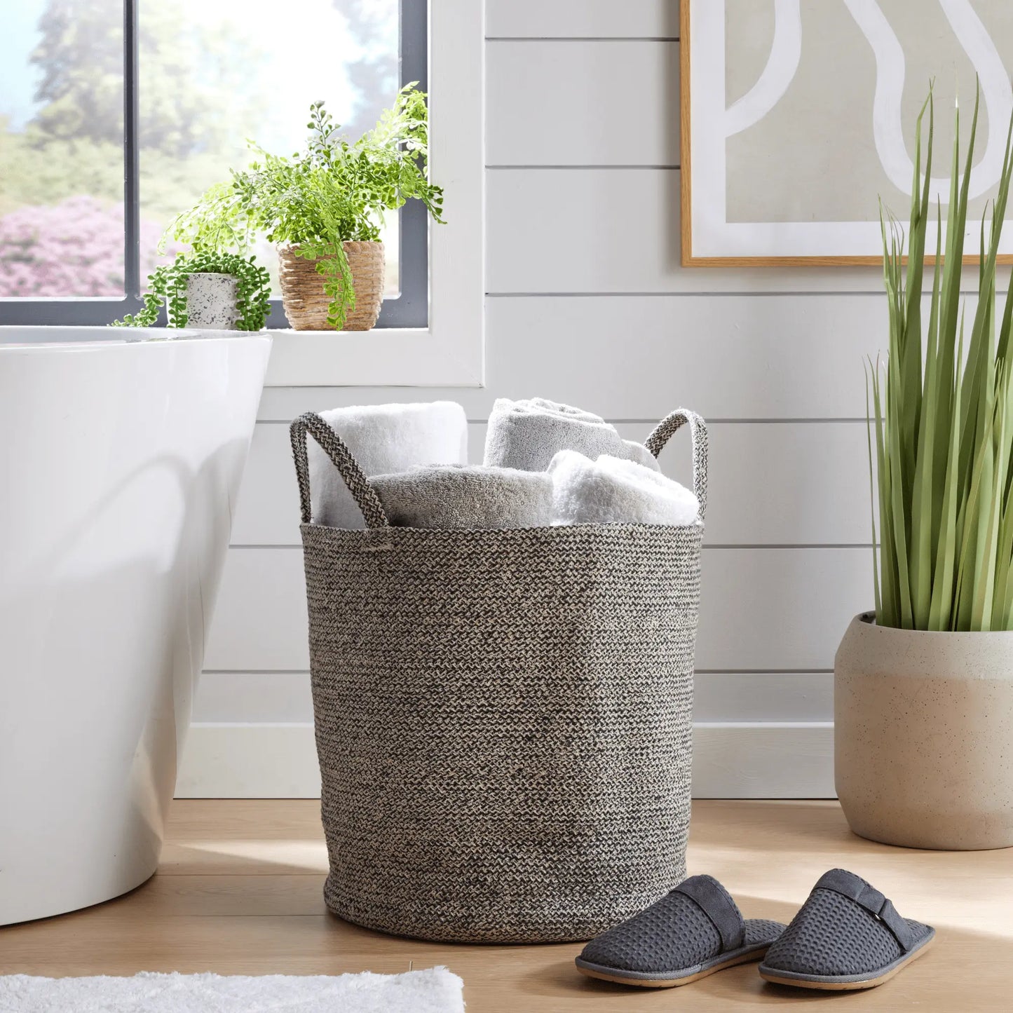 OLIVIA ROCCO Large Woven Cotton Laundry Basket With Handles Durable Rope Storage Bin OLIVIA ROCCO
