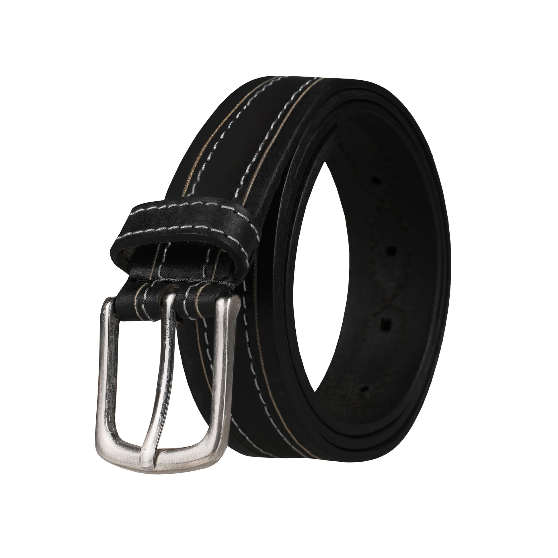 Outback 1.25" Wide Contrast Stitch Full Grain Leather Belt ButtonFresh.co.uk