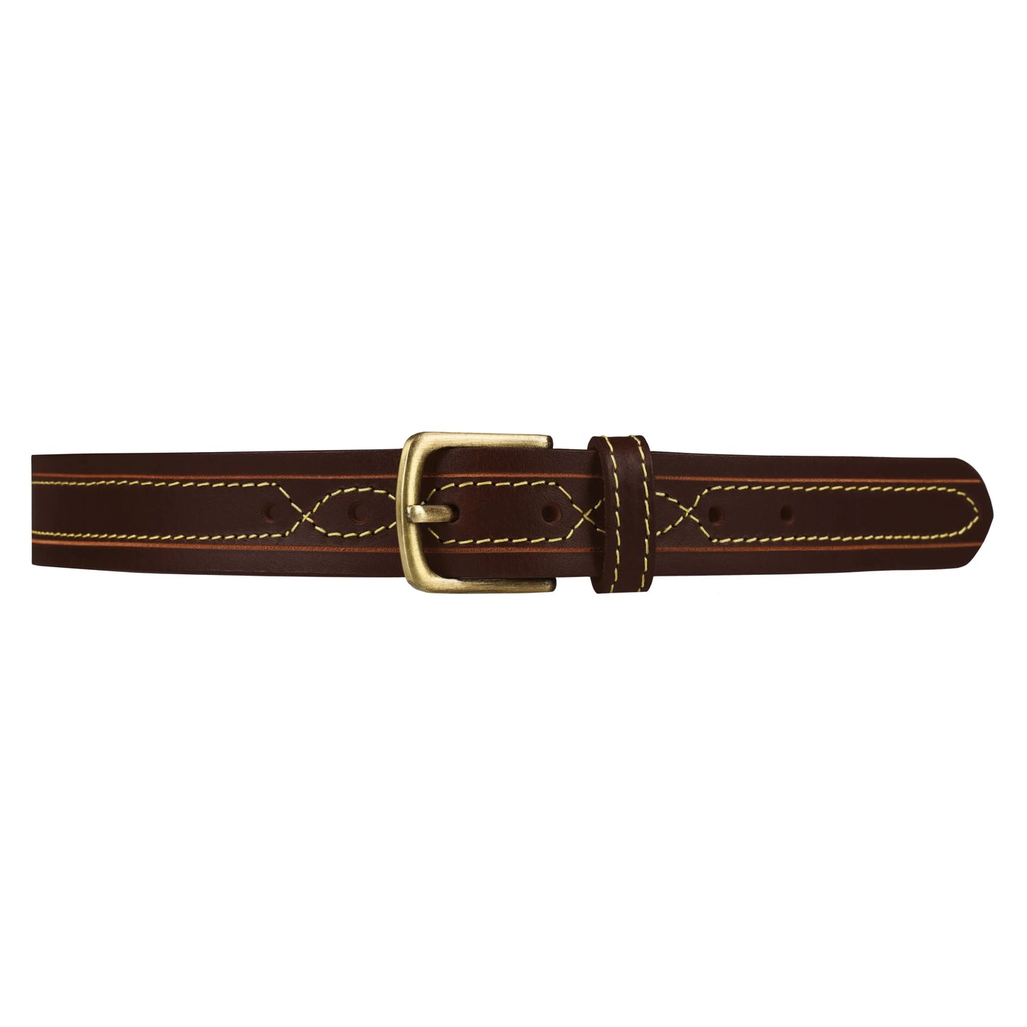 Outback 1.25" Wide Contrast Stitch Full Grain Leather Belt ButtonFresh.co.uk