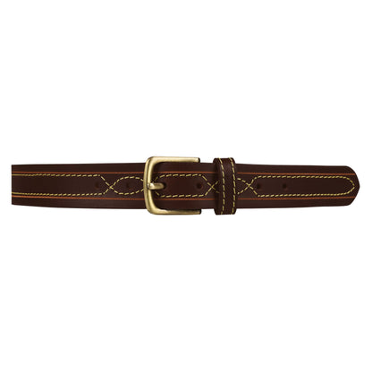 Outback 1.25" Wide Contrast Stitch Full Grain Leather Belt ButtonFresh.co.uk