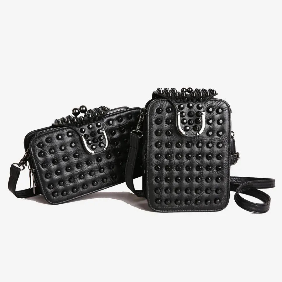 Trendy Rivet Embellished Ladies Crossbody Bag New Style Single Shoulder Bag Fashionable Clutch Small Square Bag For Women WholesaleHQ