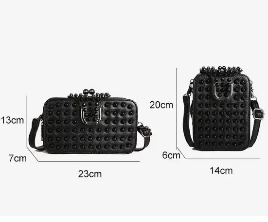 Trendy Rivet Embellished Ladies Crossbody Bag New Style Single Shoulder Bag Fashionable Clutch Small Square Bag For Women WholesaleHQ