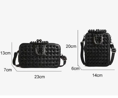 Trendy Rivet Embellished Ladies Crossbody Bag New Style Single Shoulder Bag Fashionable Clutch Small Square Bag For Women WholesaleHQ