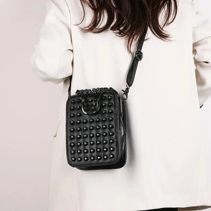 Trendy Rivet Embellished Ladies Crossbody Bag New Style Single Shoulder Bag Fashionable Clutch Small Square Bag For Women WholesaleHQ