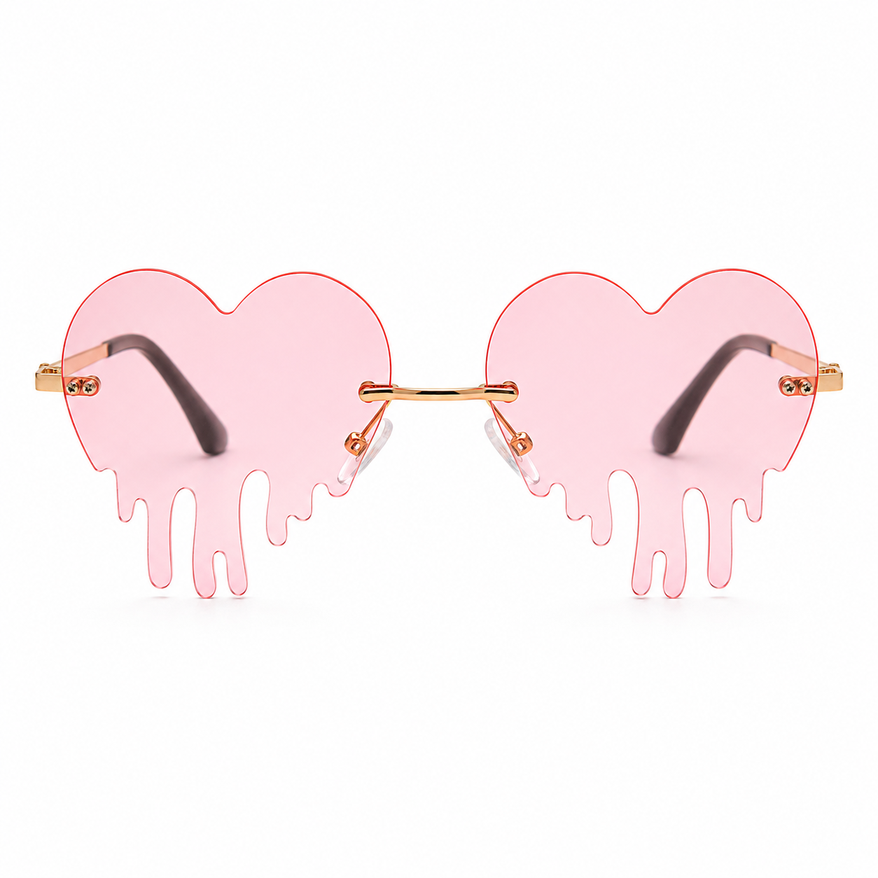 Pink Dripping Heart Glasses